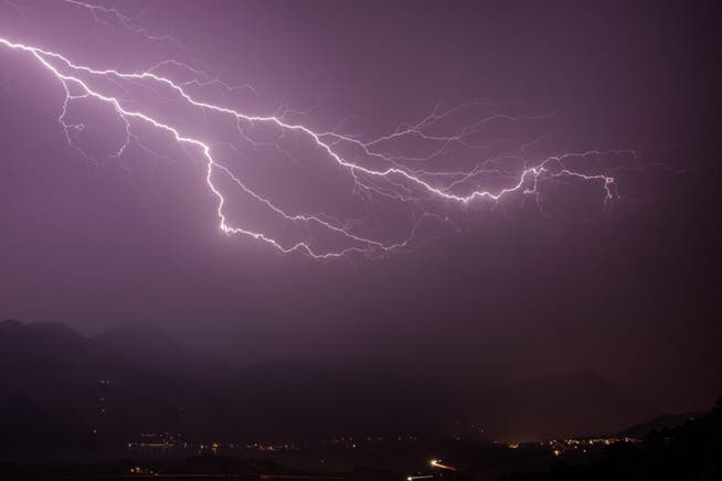 The storm raged across the area.