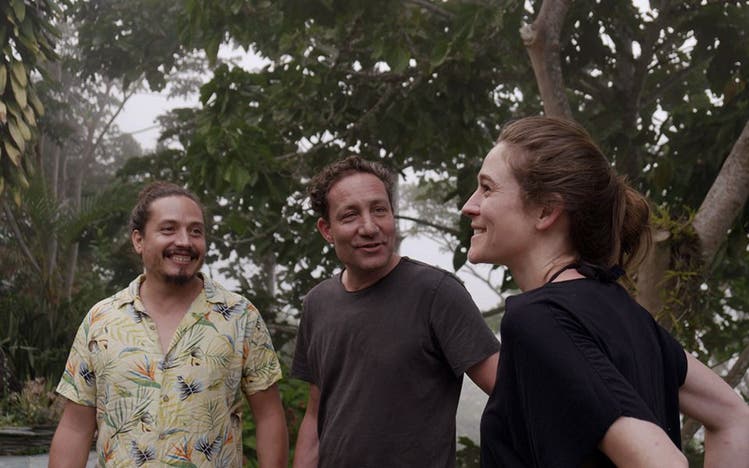 Das Team (von links): José Florez, Inhaber der Farm, mit André Conte und Corinne Koller von der Schweizer Vertriebsgesellschaft. Kaffeebohnen werden in Intervallen geerntet. Auf alte Felder wird frischer Humus gestreut.