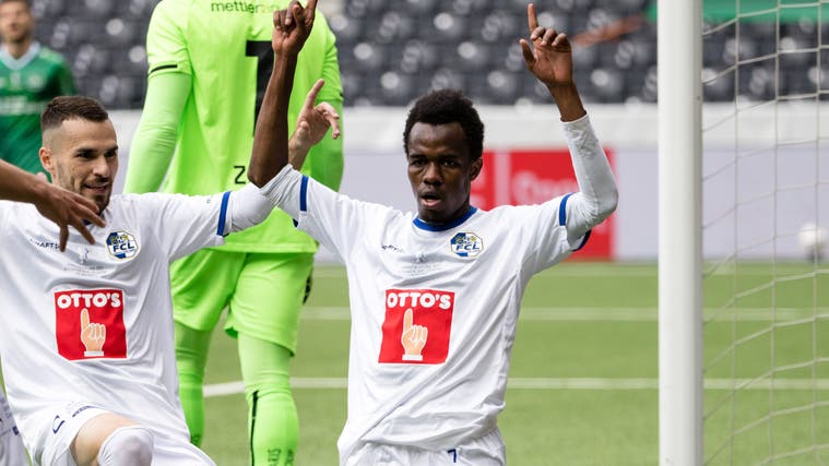 Ibrahima Ndiaye schoss im Cupfinal 2021 das wichtige 1:0 gegen St.Gallen. (Bild: Philipp Schmidli (Bern, 24. Mai 2021))