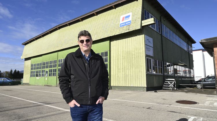 Daniel Borer, VR-Präsident von Centaurium Aviation, die anstelle des Farner-Hangars einen Neubau erstellen wollte, bei der Lancierung  des Projekts im Jahr 2019. (Oliver Menge)
