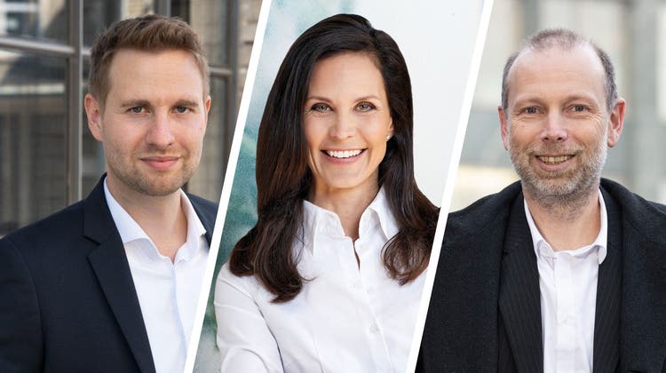 Mit Michael Schlotter, Barbara Deucher-Brändli und Michael Ganz (v.l.) bewerben sich drei Personen für den freien Laienrichtersitz am Bezirksgericht Aarau. (Zvg / Aargauer Zeitung)