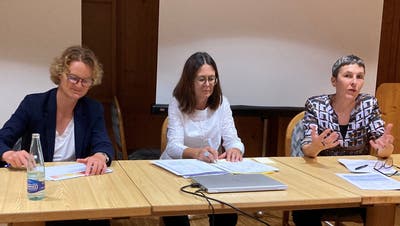Sie diskutierten über die AHV-Reform 21: Tanja Kirn, Katrin Schulthess und Barbara Gysi (von links). (Bild: PD)