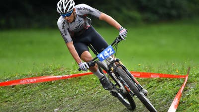 Crosscountry-Race Silenen. Der Junior Sven Gerig holte sich den Tagessieg. (Bild: Urs Hanhart (Silenen, 10. September 2022))