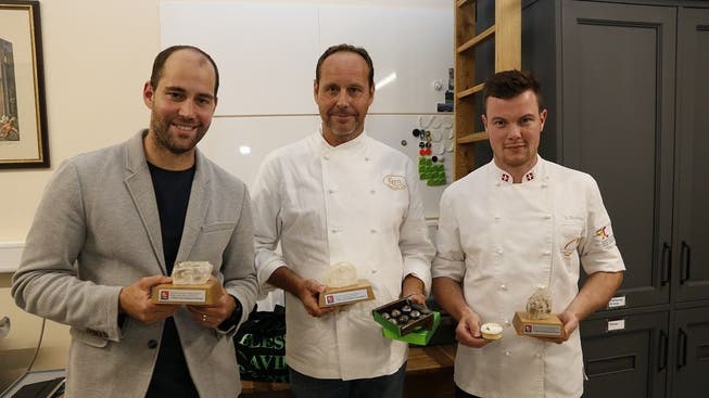Die drei Gewinner: Beat Stohler von «Sutter Begg», Christoph Kern von der Kern Konditorei-Café GmbH und Dominique Buchmann von der Konditorei Buchmann.