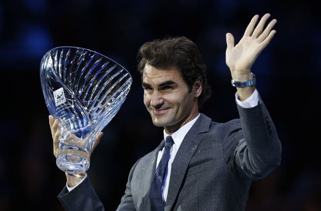 Er sagt Danke und Adieu: Roger Federer hier im Jahr 2013 mit dem "Fans' Favourite"-Preis in London.