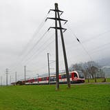 Ende einer Stromleitung des EWO im Gebiet Wichelsee zwischen der A8 und dem Trassee der Zentralbahn. (Bild: Robert Hess (Alpnach, 5. Januar 2021))