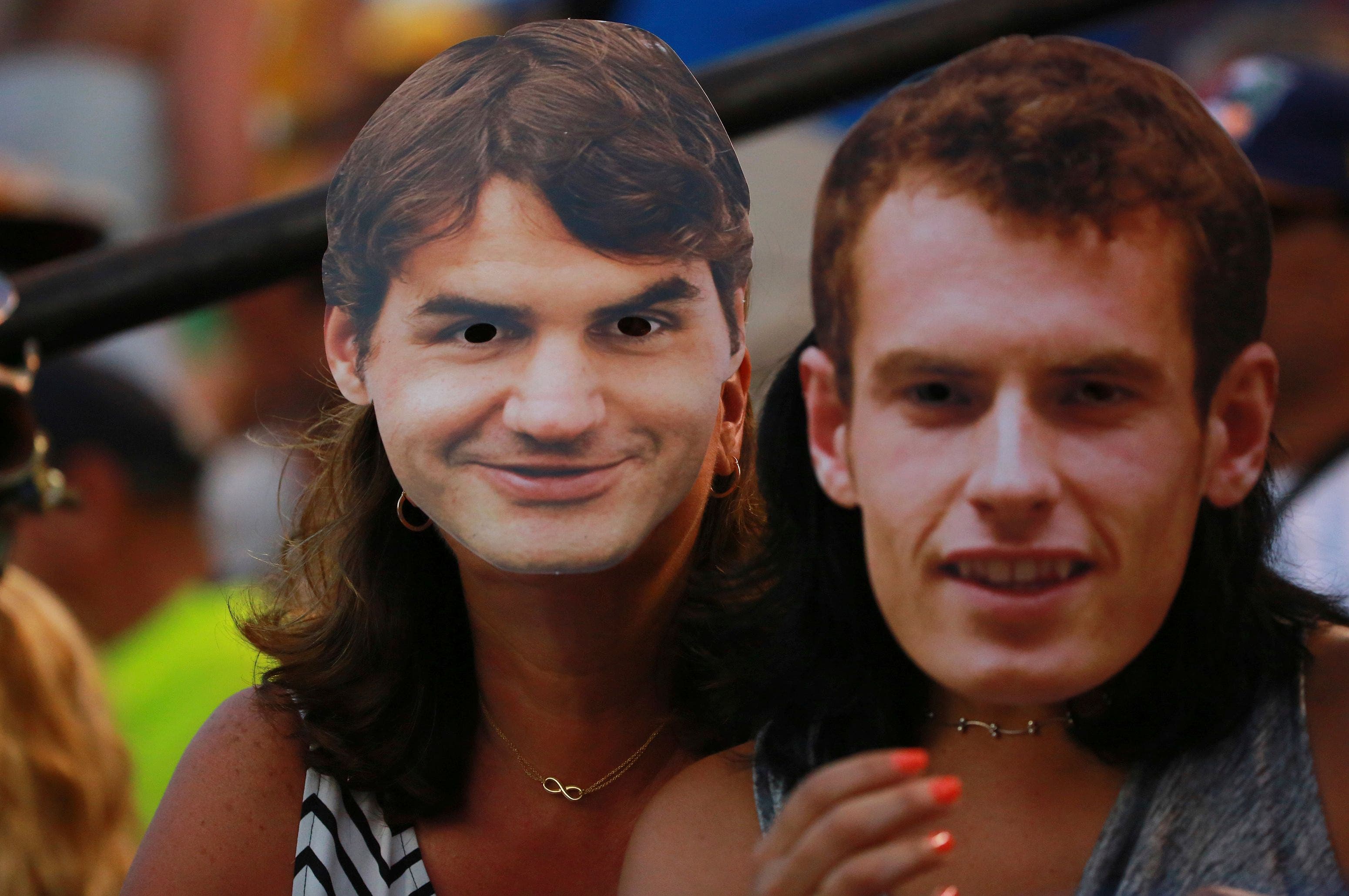 Das Antlitz von Roger Federer, oder auch jenes von Andy Murray, bot Fans ein perfektes Masken-Motiv.