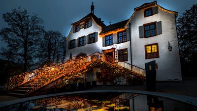 Im Winter 2021 war das Schloss Binningen weihnachtlich beleuchtet – dieses Jahr wird es keine Beleuchtung geben. (Kenneth Nars)