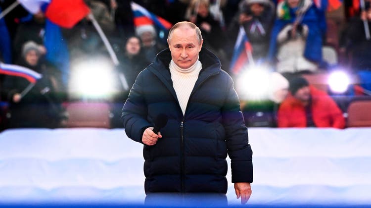 Wladimir Putin bei einem Auftritt im März in Moskau. Auch in der Schweiz hat der russische Freund Anhänger. (Sergei Guneyev/AP Pool Sputnik)
