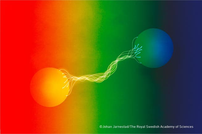 Zwei quantenmechanisch verschränkte Teilchen: Das Phänomen widerspricht jeglicher Erfahrung aus unserem Alltag.