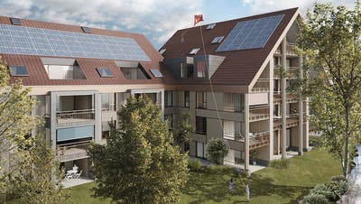 Ein modernes, effizientes Energiekonzept, Holzfassade und viel Grünraum – die Überbauung «Fridolin» verspricht nachhaltige Wohnqualität.