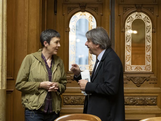 Nationalrätin Barbara Gysi und Ständerat Paul Rechsteiner während der Herbstsession der Eidgenössischen Räte.