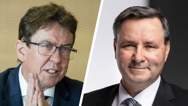 Albert Rösti und Werner Salzmann (r.) wurden von der SVP Kanton Bern zuhanden der nationalen Findungskommission nominiert.