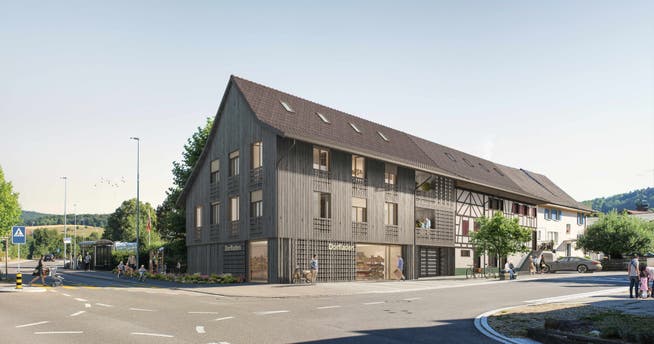 Der neue Dorfladen ist bei der Kreuzung Dorf- und Badenerstrasse geplant, anschliessend an das frühere Restaurant Eintracht.