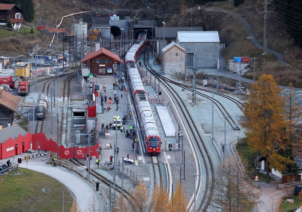 Start zum Weltrekordversuch der RhB am Samstag im Albula-Tunnel.