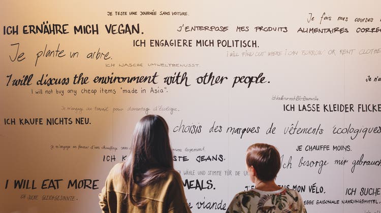 In der Ausstellung «Planetopia» in Bern sollen gute Vorsätze zu Versprechen werden. (Digitale Massarbeit)