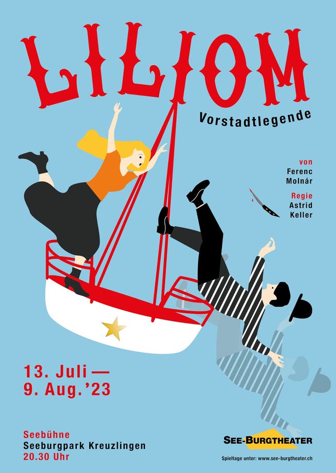 Im Sommer 2023 spielt das See-Burgtheater «Liliom – Eine Vorstadtlegende» des ungarischen Dramatikers Ferenc Molnár.