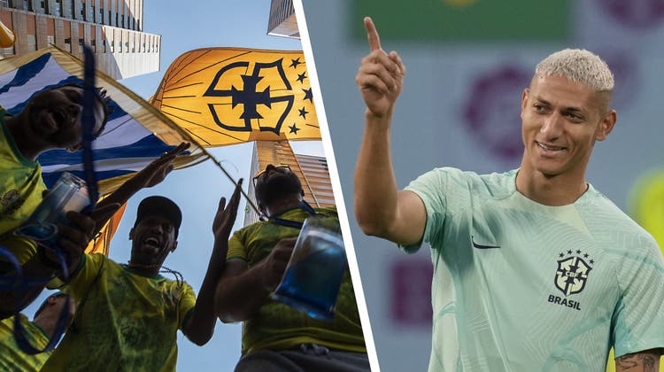 Sie glauben an den WM-Titel - etwas anderes kommt gar nicht in Frage: Die Fans in Brasilien sind bereits in Feierlaune. (Marcelo Chello / AP)