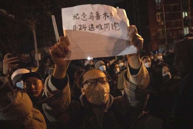 Proteste gegen die Corona-Lockdowns in Peking.