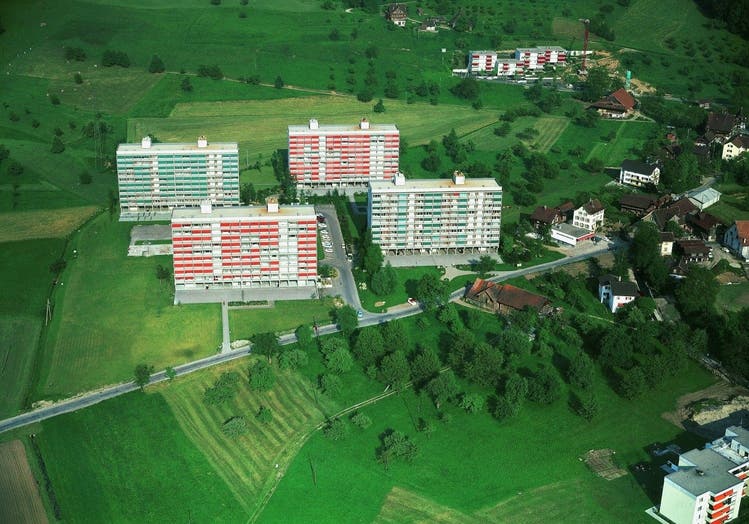 Sie ist wortwörtlich auf der grünen Wiese entstanden: Die Siedlung Peikert im Jahr 1969.
