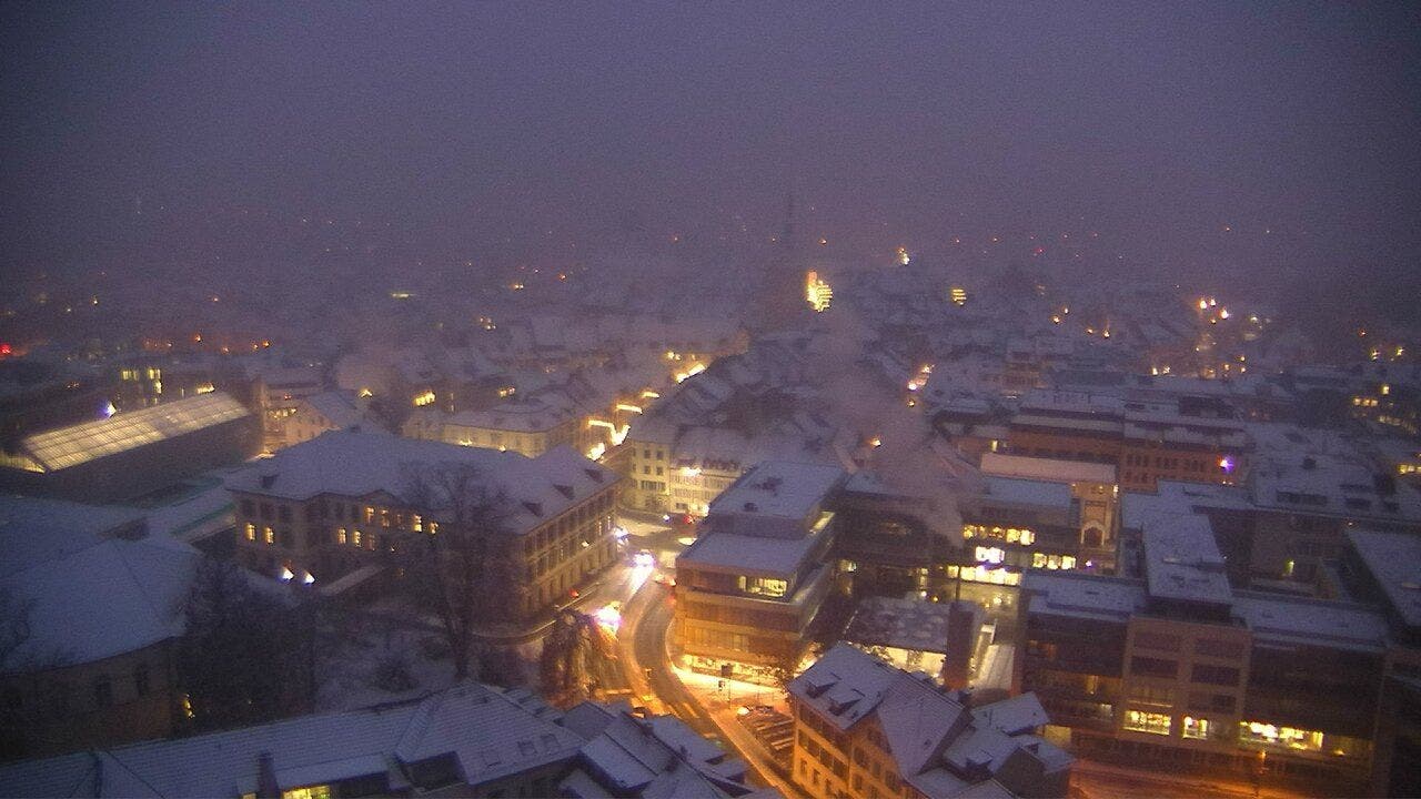 Weiss gezuckertes Aarau: So erwacht die Kantonshauptstadt am Freitagmorgen.