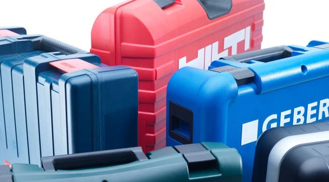 Werkzeugkoffer von Plaston für Unternehmen wie Hilti oder Geberit. Pro Jahr werden über vier Millionen Koffer hergestellt.