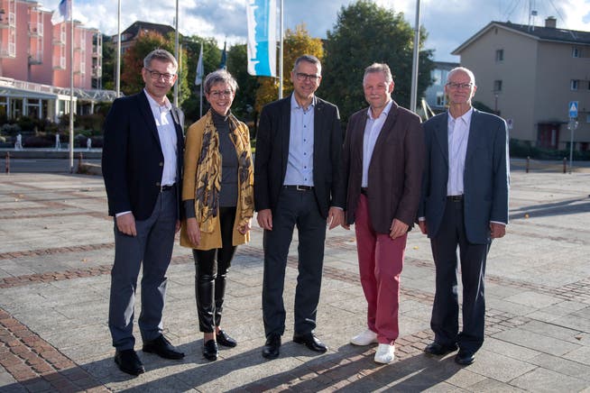 Der Rischer Gemeinderat mit Patrick Wahl, Simone Wigger, Peter Hausherr, Markus Scheidegger und Francesco Zoppi (von links).
