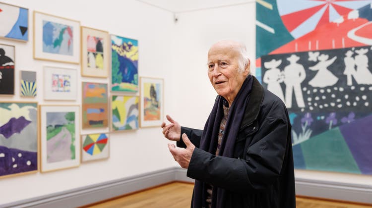 Besuch im Kunstmuseum: Roman Candio ist unterdessen 88 Jahre alt. (Hanspeter Bärtschi)