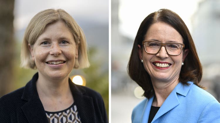 Die St.Galler Ständeratskandidatinnen Esther Friedli (SVP) und Susanne VIncenz-Stauffacher (FDP). (Bilder: Gian Ehrenzeller/KEY)