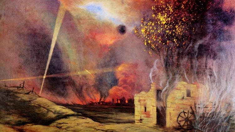 Felix Vallotton, «1914, paysage de ruines et d'incendies» von 1915, Öl auf Leinwand, 115.2 x 147 cm. (Kunstmuseum Bern)