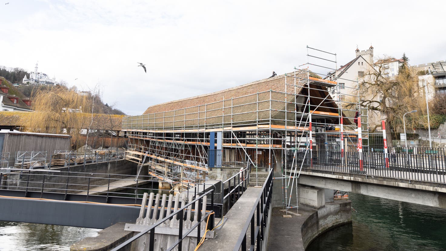 Die Spreuerbrücke in Luzern wird derzeit saniert. (Bild: Manuela Jans-Koch (2. Februar 2023))