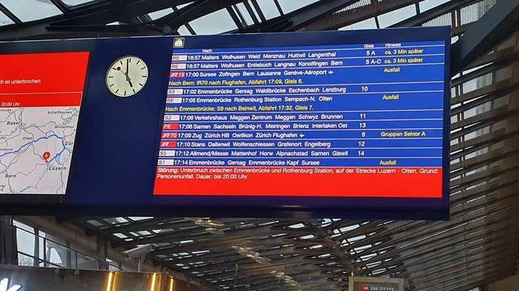 Der Zugverkehr zwischen Olten und Luzern ist derzeit unterbrochen. (zvg)