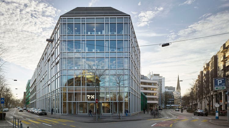 Aussenansicht des TX-Group-Hauptsitzes an der Werdstrasse in Zürich. (Christian Beutler / Keystone)