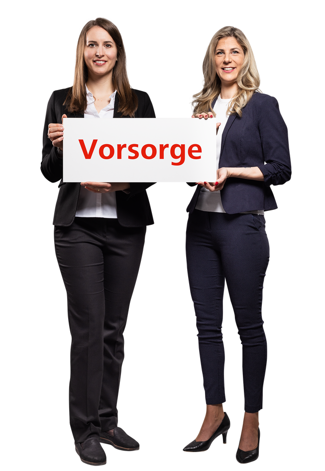 V.l. Bettina Nussbaum, Fachspezialistin Vorsorge, und Vanessa Schwager, Fachspezialistin Vorsorge.
