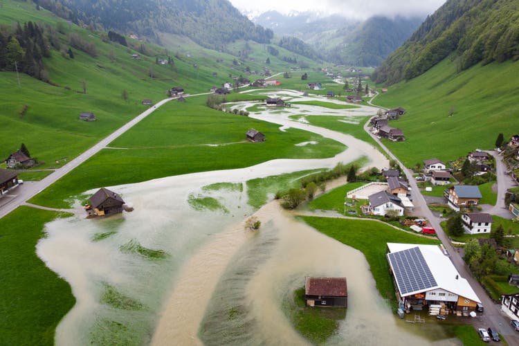 Die Thursanierung bei Wattwil soll Überschwemmungen verhindern, wie hier im Bild bei Alt-St.Johann im Mai 2019.