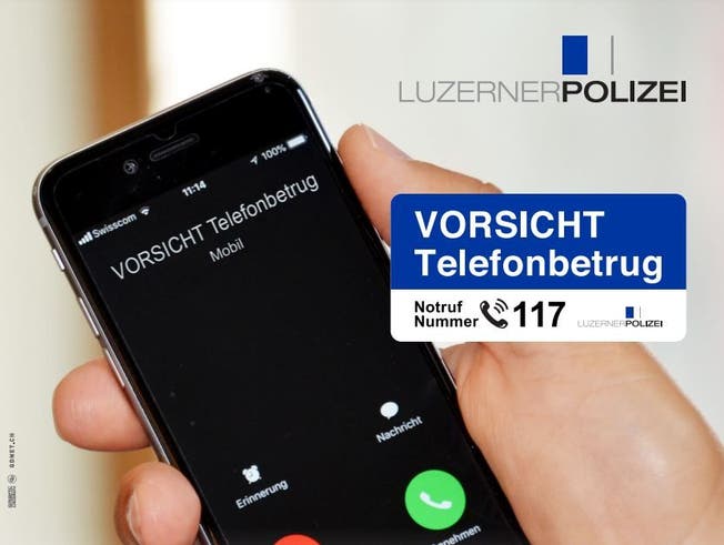 Die Luzerner Polizei warnt vor Betrügern am Telefon. 