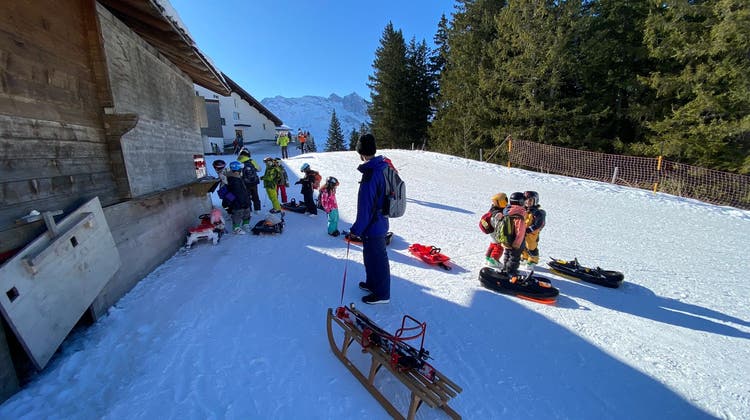Das Kinderheim Brugg im Winterlager in Engelberg