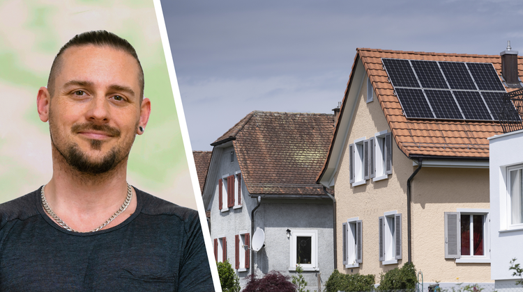 Dominik Ritzmann (Grüne) möchte mehr Solarpanels auf Schlieremer Dächern sehen. (Themenbild: Gaëtan Bally/Keystone)