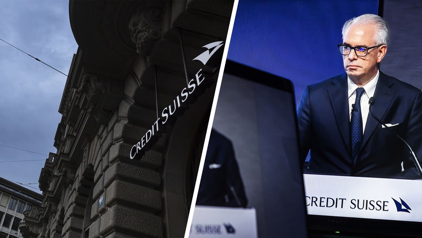 Noch prangt über den Filialen der Credit Suisse das Logo der Bank. Mit der Übernahme durch die UBS dürfte dieses bald verschwinden. (Bild: Boris Bürgisser (Luzern, 20. 3. 2023))