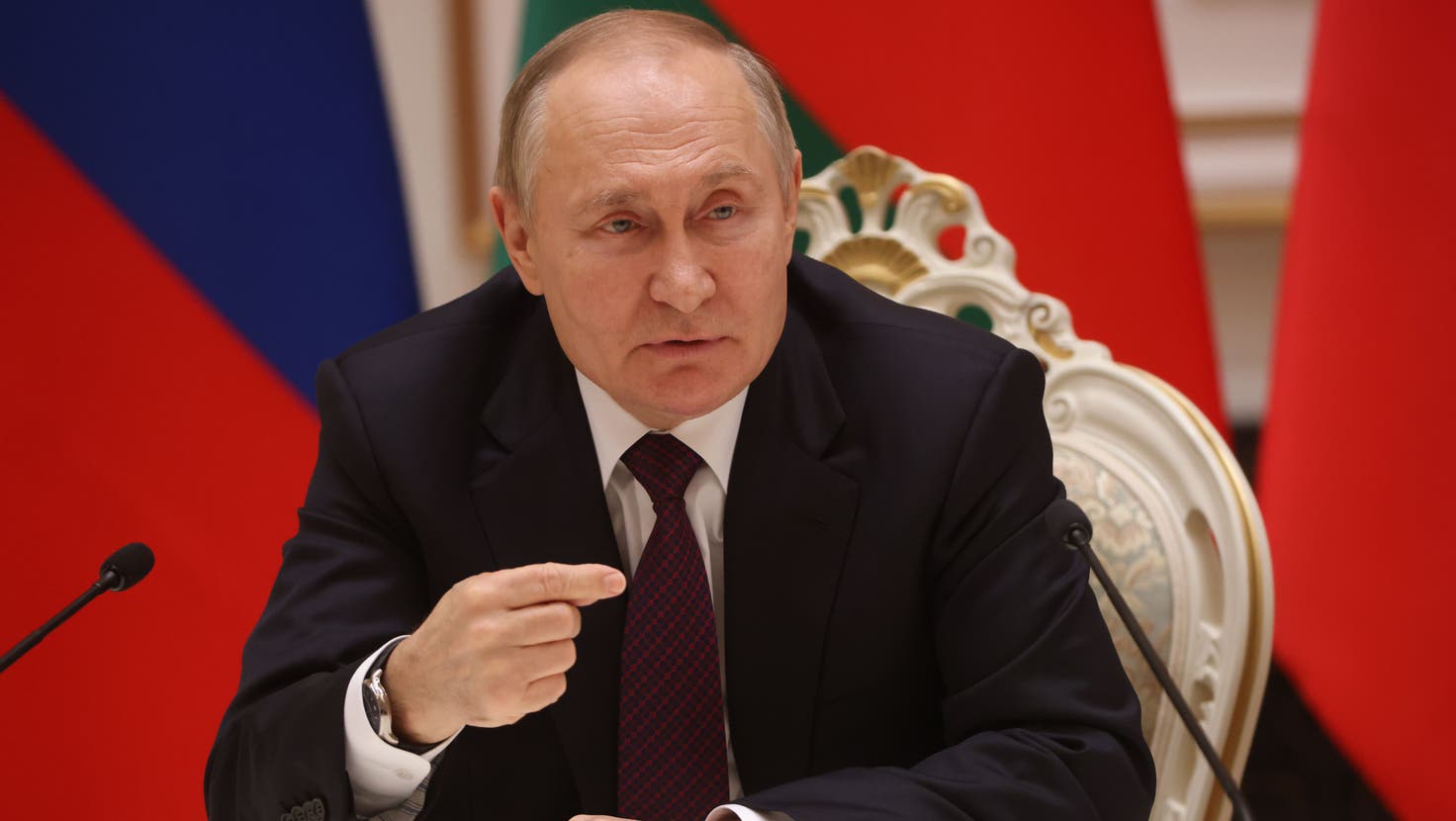 Russlands Präsident Wladimir Putin, hier bei seinem letzten Besuch in Minsk: Der Kremlchef will Atomraketen in Weissrussland stationieren. (Contributor / Getty Images Europe)