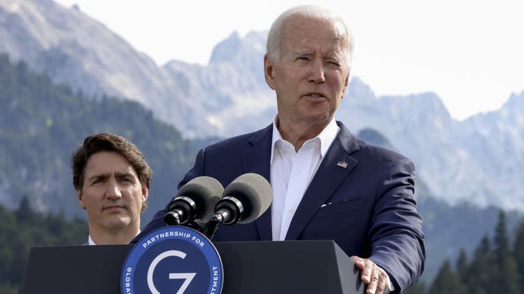 Führt die G7-Gruppe der westlichen Industrienationen an: US-Präsident Joe Biden beim Gipfeltreffen im deutschen Elmau (Juni 2022). (Bild: Keystone)