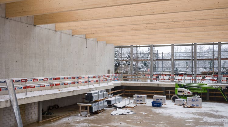 Einblick ins neue Hallenbad Frauenfelds während der Bauarbeiten. (Bild: Arthur Gamsa (12. 12. 2022))