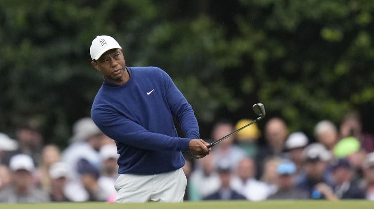 Ihn wollen immer noch alle sehen: Tiger Woods auf einer Übungsrunde. (AP)