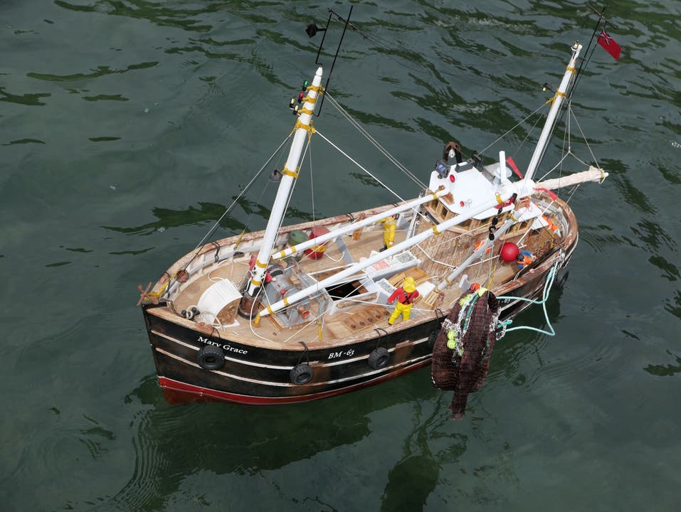 Das Fischerboot von Giuseppe Noldi aus Italien ist mit richtigen Fischernetzen ausgestattet und lässt über Bordlautsprecher Motorengeräusche und Möwen-Gekreische erklingen.