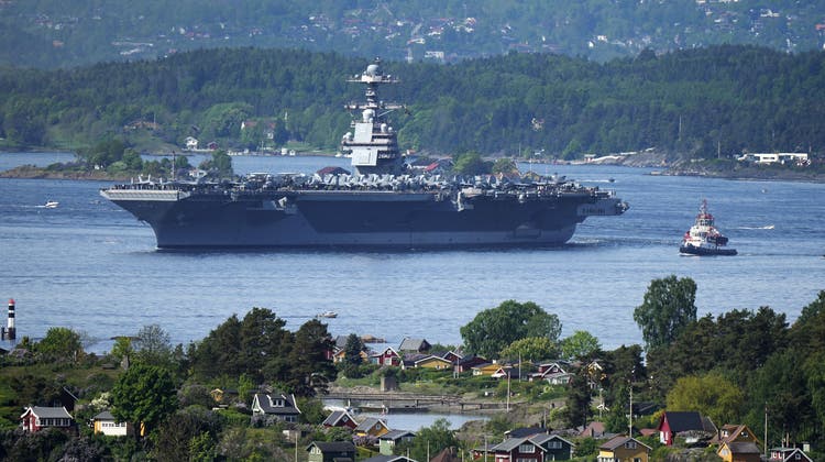 «USS Gerald R. Ford»  wird vier Tage lang im Hafen von Oslo liegen (Bild: Javad Parsa / AP)