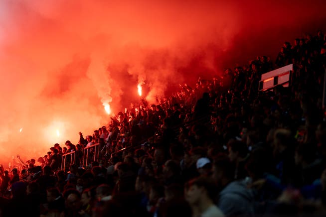 FC St.Gallen Fans zündeten Pyros während des Spiels am 20. Mai.