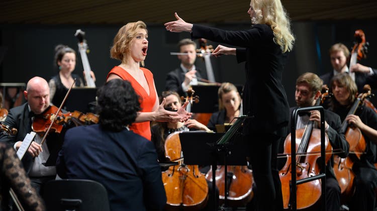 Sopranistin Sylvia D’Eramo bei ihrem Auftritt in Andermatt. (Bild: Valentin Luthiger/PD (Andermatt, 27. 5. 2023))