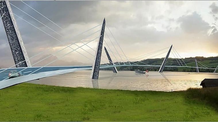 Vor Merlischachen könnte die Brücke über die Küssnachter Bucht künftig Greppen und die Seegemeinden erschliessen. (Bild: Edith Meyer)