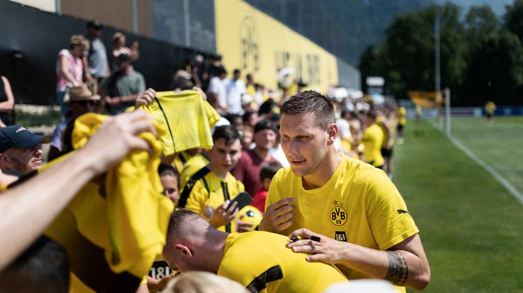 Die Spieler von Borussia Dortmund im vergangenen Sommer in Bad Ragaz. (Bild: Michel Canonica)
