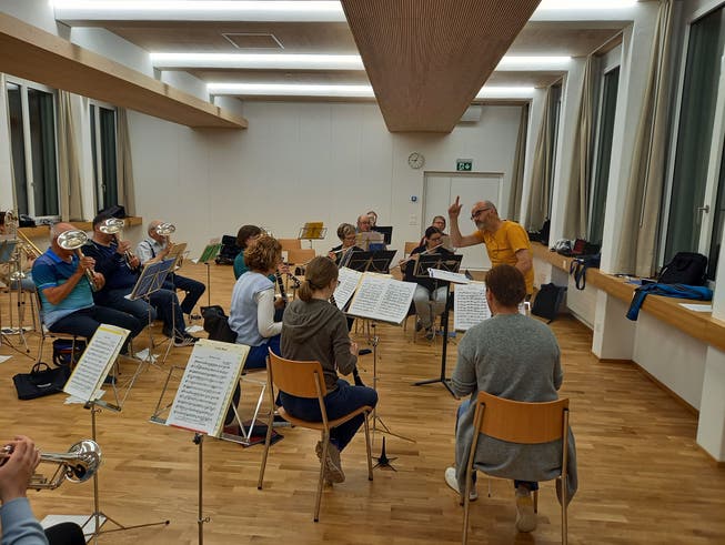 Der Musikverein Flüelen bei einer Probe.